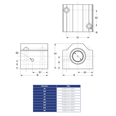 SPPBM12 THOMSON BALL BUSHING SPP SERIES 12MM CLOSED PILLOW BLOCK BEARING SELF ALIGNING 186.6 LBF